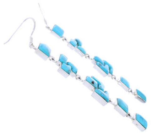 Turquoise Inlay Southwestern Hook Dangle Earrings EX24425